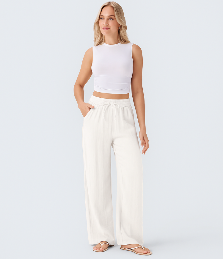 Lisa | Comfortabele &amp; Luchtige Linnen Broek met Elegante Pijpen | 1+1 Free