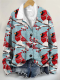 Mira – Winterblouse avec vogelprint 