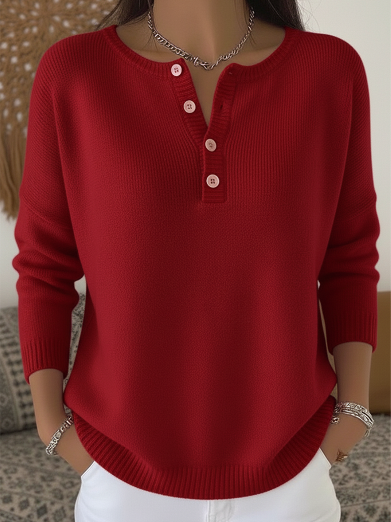 Harriet | Pull en maille douce avec détails de boutons 