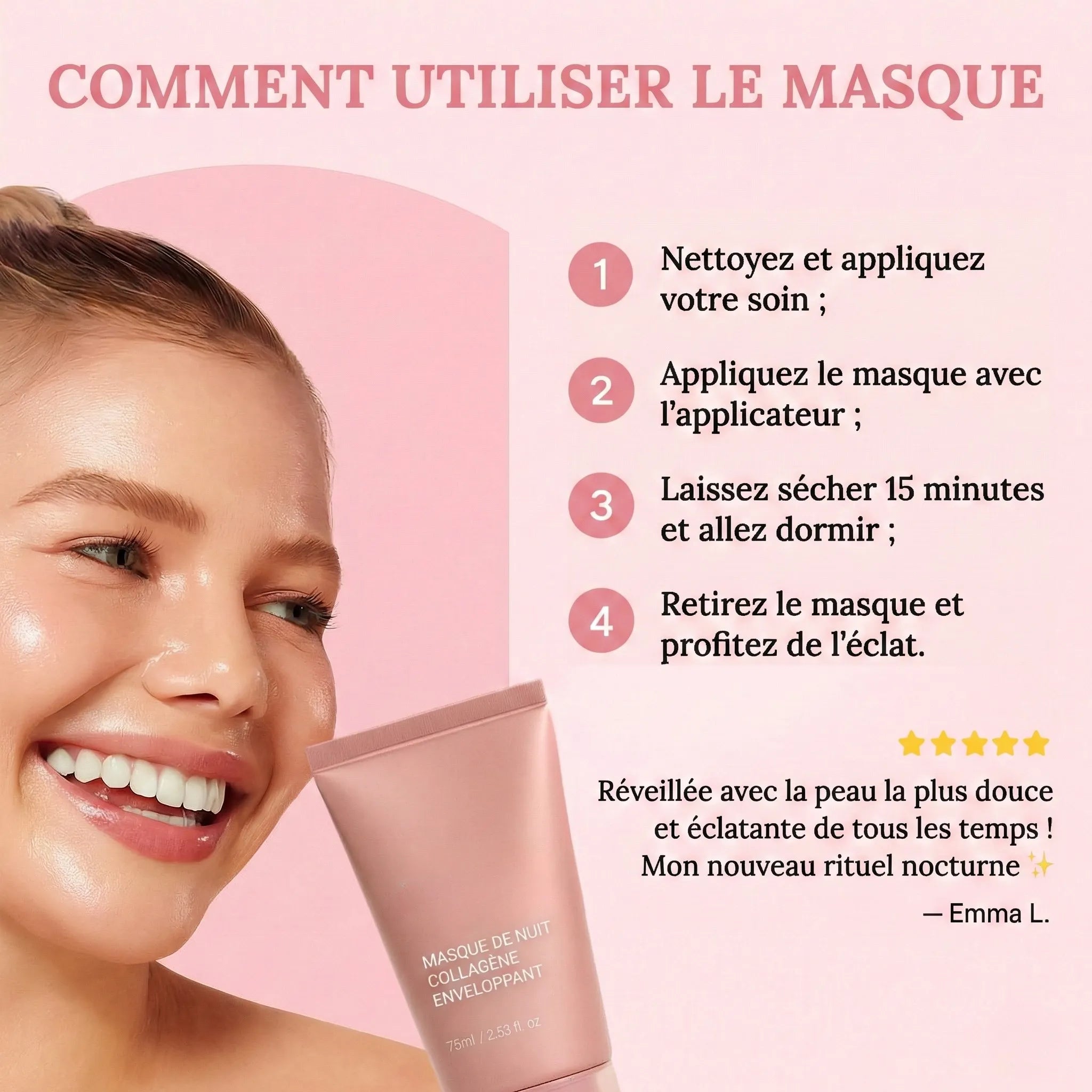 Masque de nuit enveloppant au collagène 