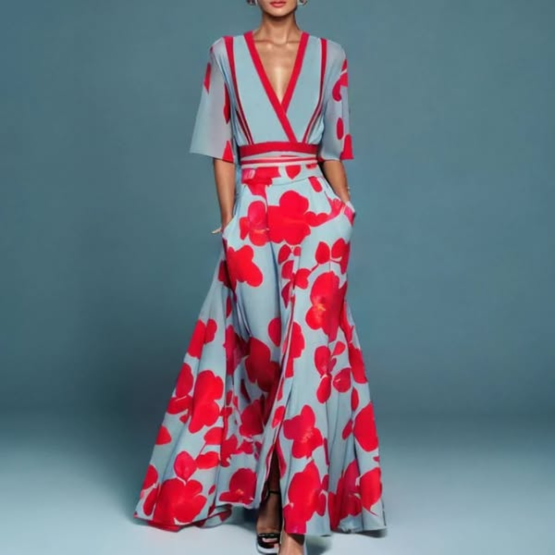 Michelle™ | Elegant Floral Wrap Dress