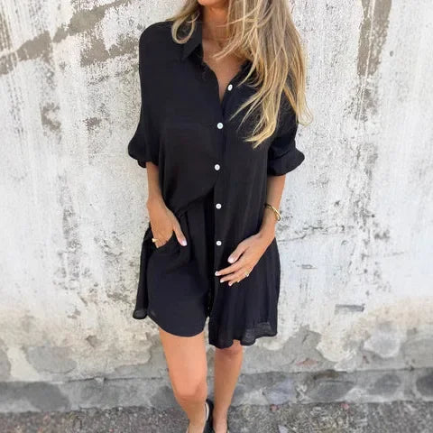 Nora™ | Casual two-piece set with blouse and shorts 