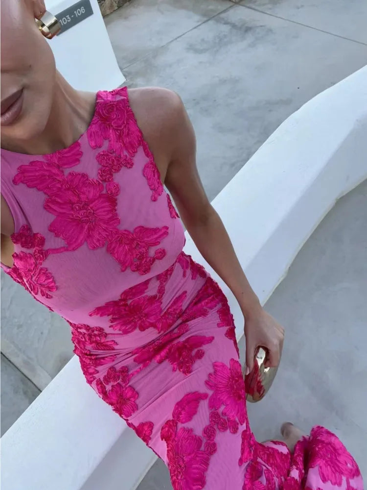 Calliope | Floral tulle maxi dress