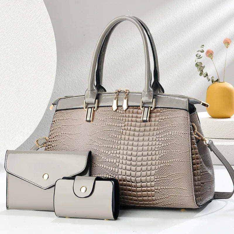 Ensemble de 3 sacs en cuir rétro élégant