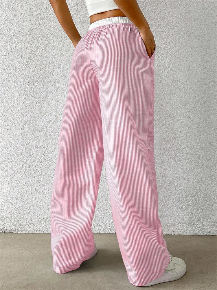 Jane - Pantalon rayé décontracté