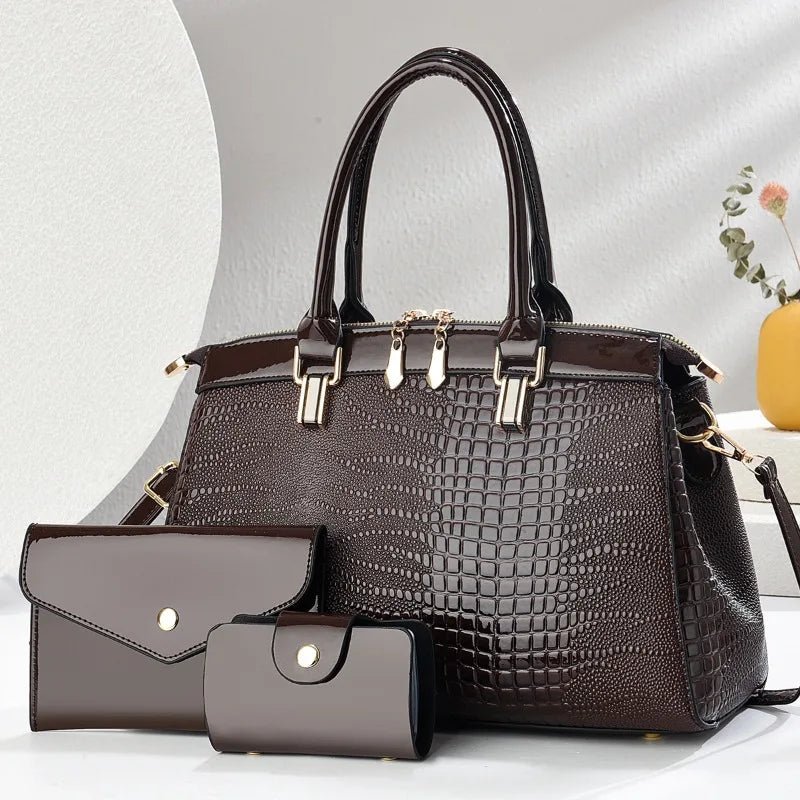 Ensemble de 3 sacs en cuir rétro élégant