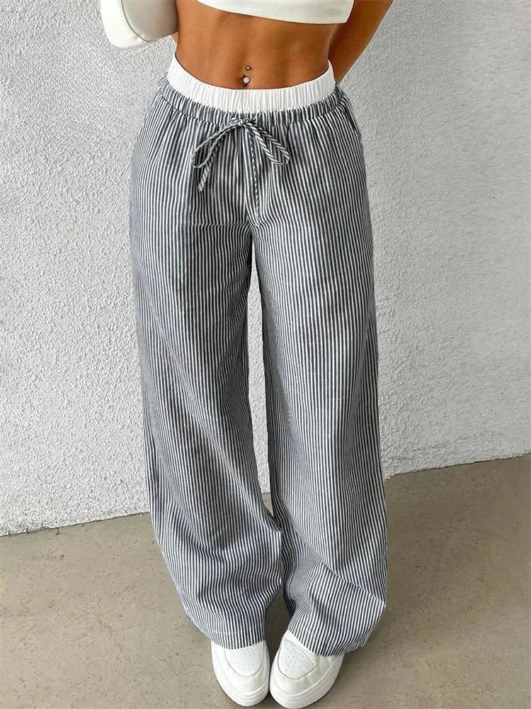 Jane - Pantalon rayé décontracté