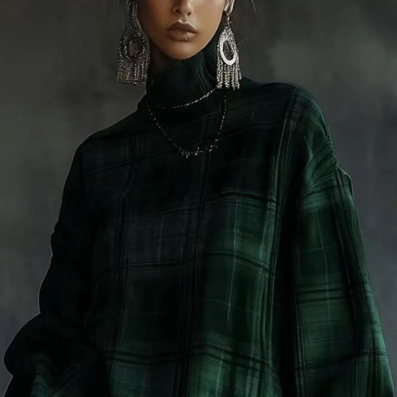 Élodie | Robe à col roulé à volants