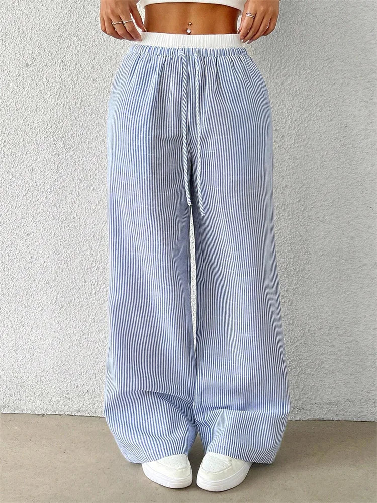 Jane - Pantalon rayé décontracté