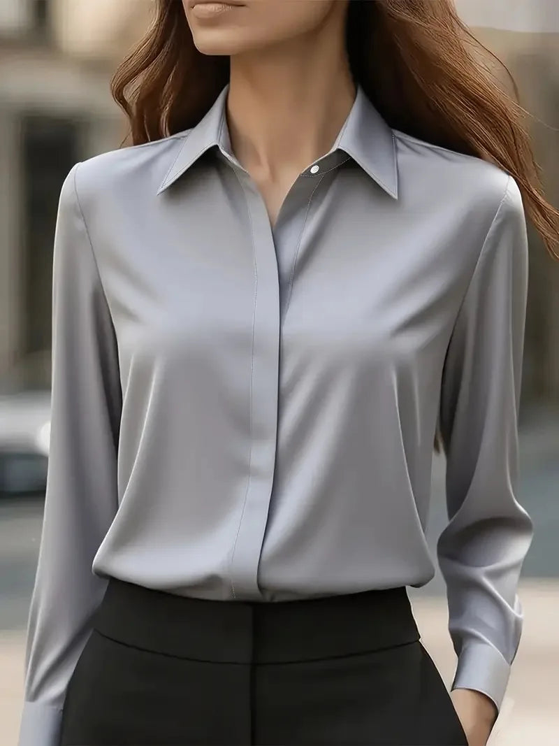 Chemise élégante à boutons pour femme - Haut de travail professionnel