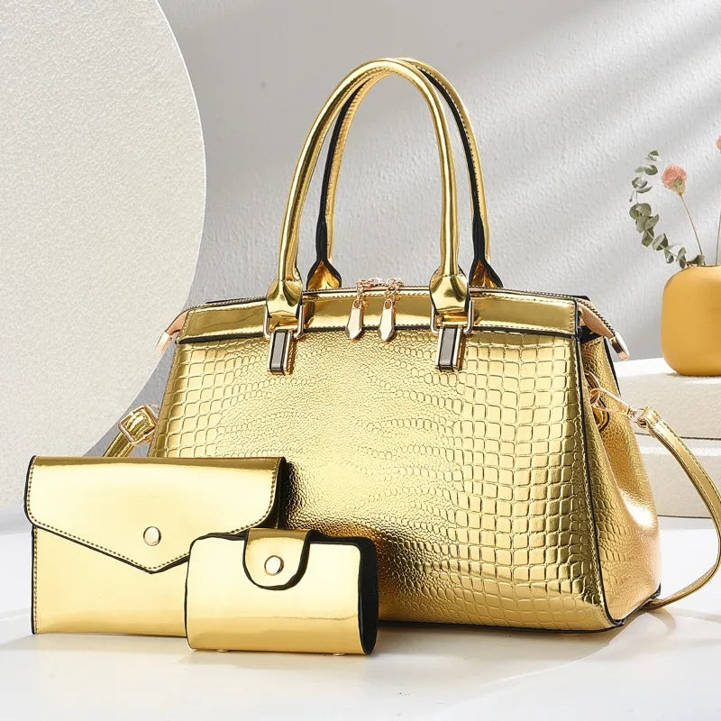 Ensemble de 3 sacs en cuir rétro élégant