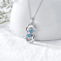 Collier pendentif dauphin bleu opale 