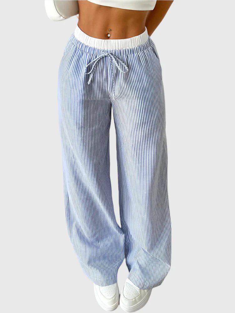Jane - Pantalon rayé décontracté