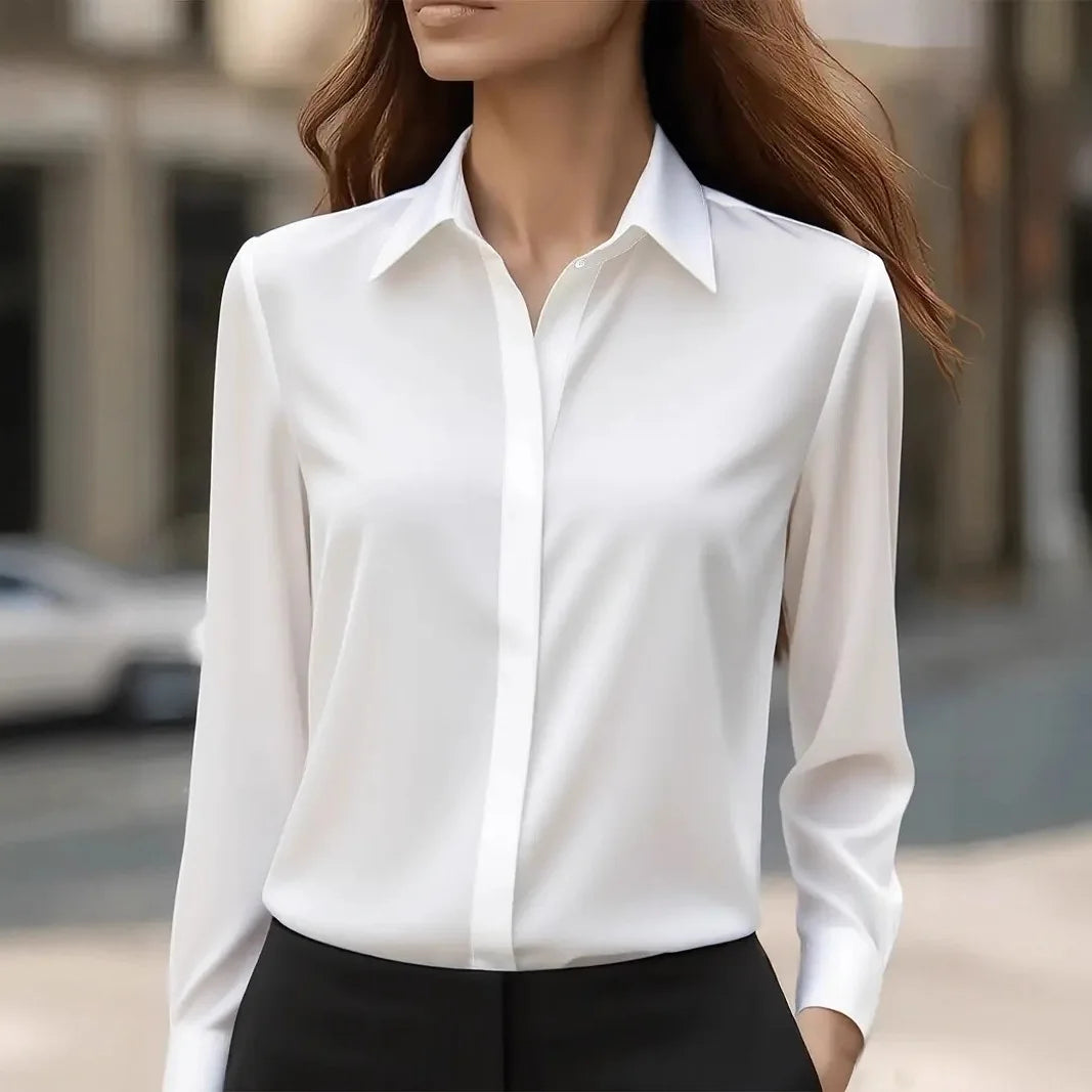 Chemise élégante à boutons pour femme - Haut de travail professionnel
