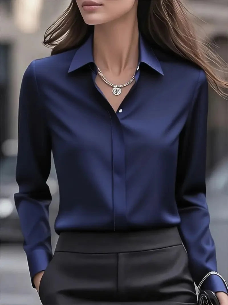 Chemise élégante à boutons pour femme - Haut de travail professionnel