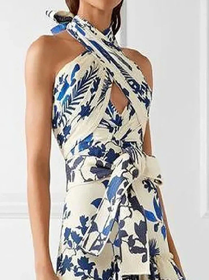 Daniela™ | Layered Midi Dress with Ruffles and Ties 