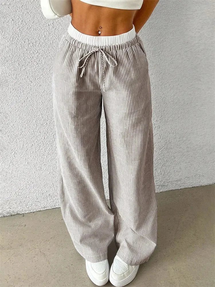 Jane - Pantalon rayé décontracté