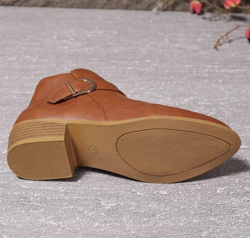 VintageCharm™ | Retro Buckle Ankle Boots