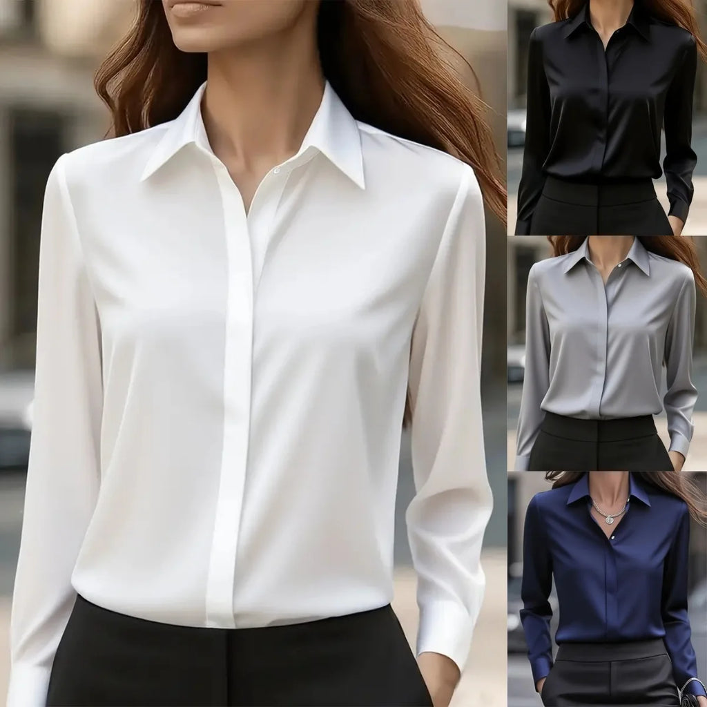Chemise élégante à boutons pour femme - Haut de travail professionnel