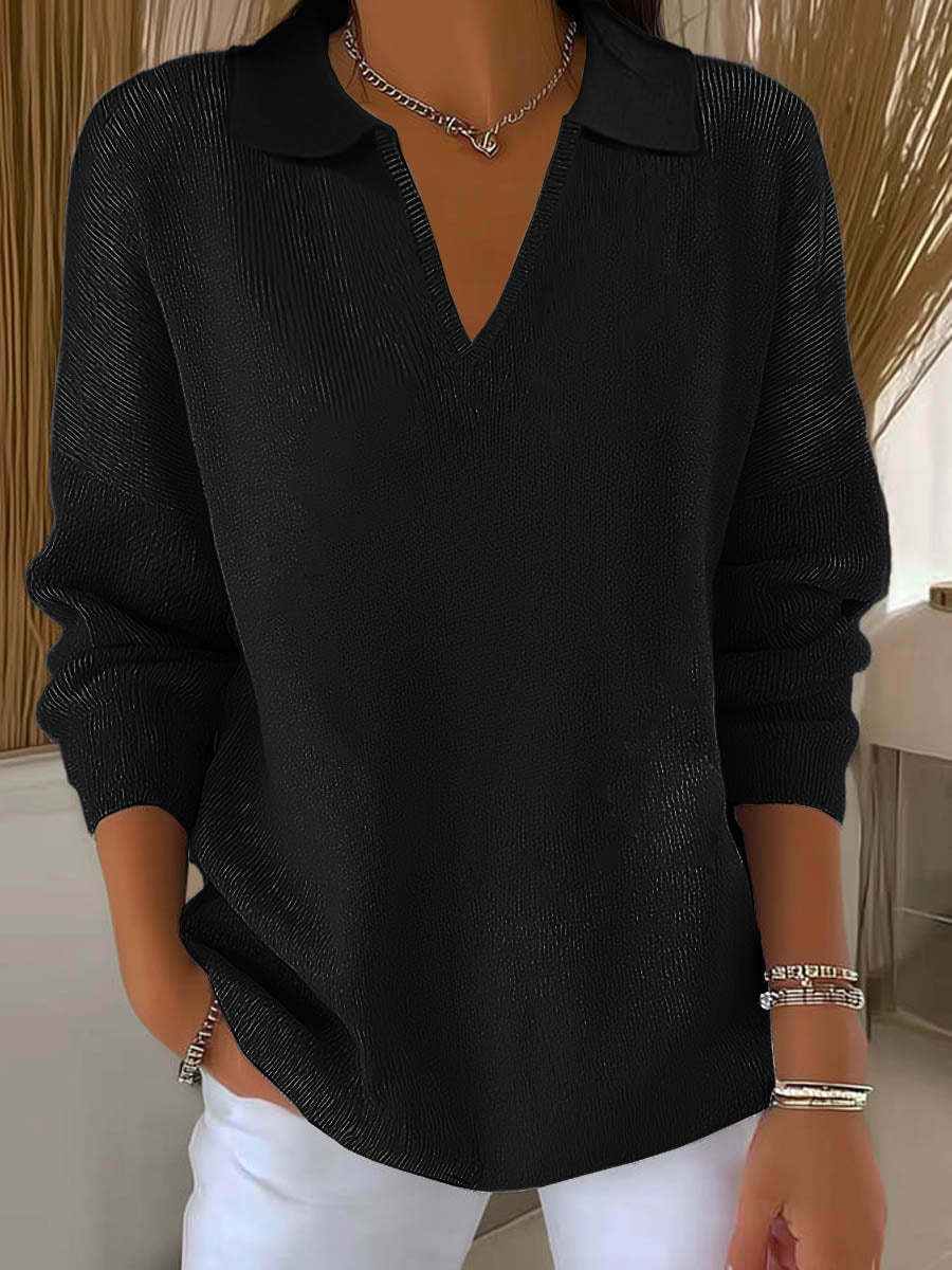 Christine | Pull à col en maille polie 