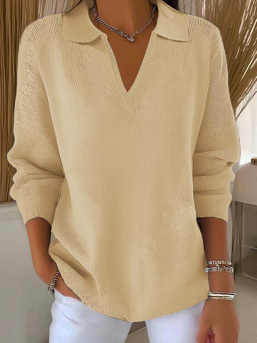 Christine | Pull à col en maille polie 