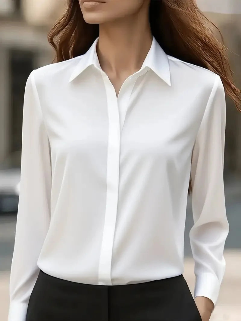 Chemise élégante à boutons pour femme - Haut de travail professionnel