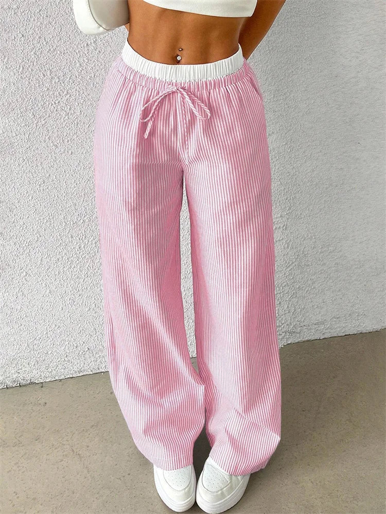 Jane - Pantalon rayé décontracté