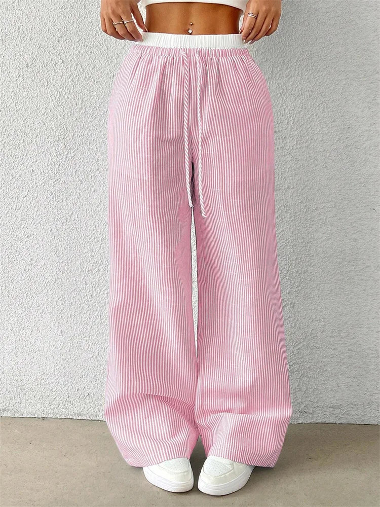 Jane - Pantalon rayé décontracté