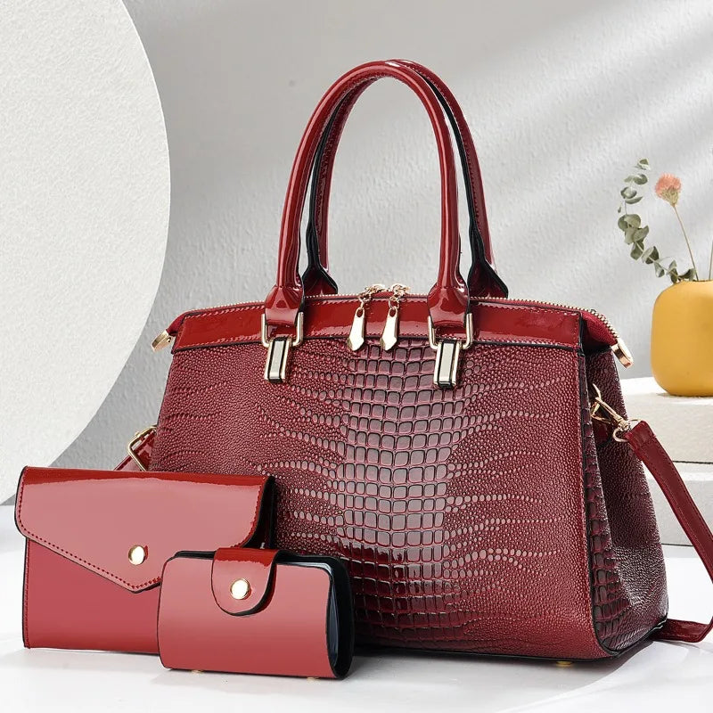 Ensemble de 3 sacs en cuir rétro élégant