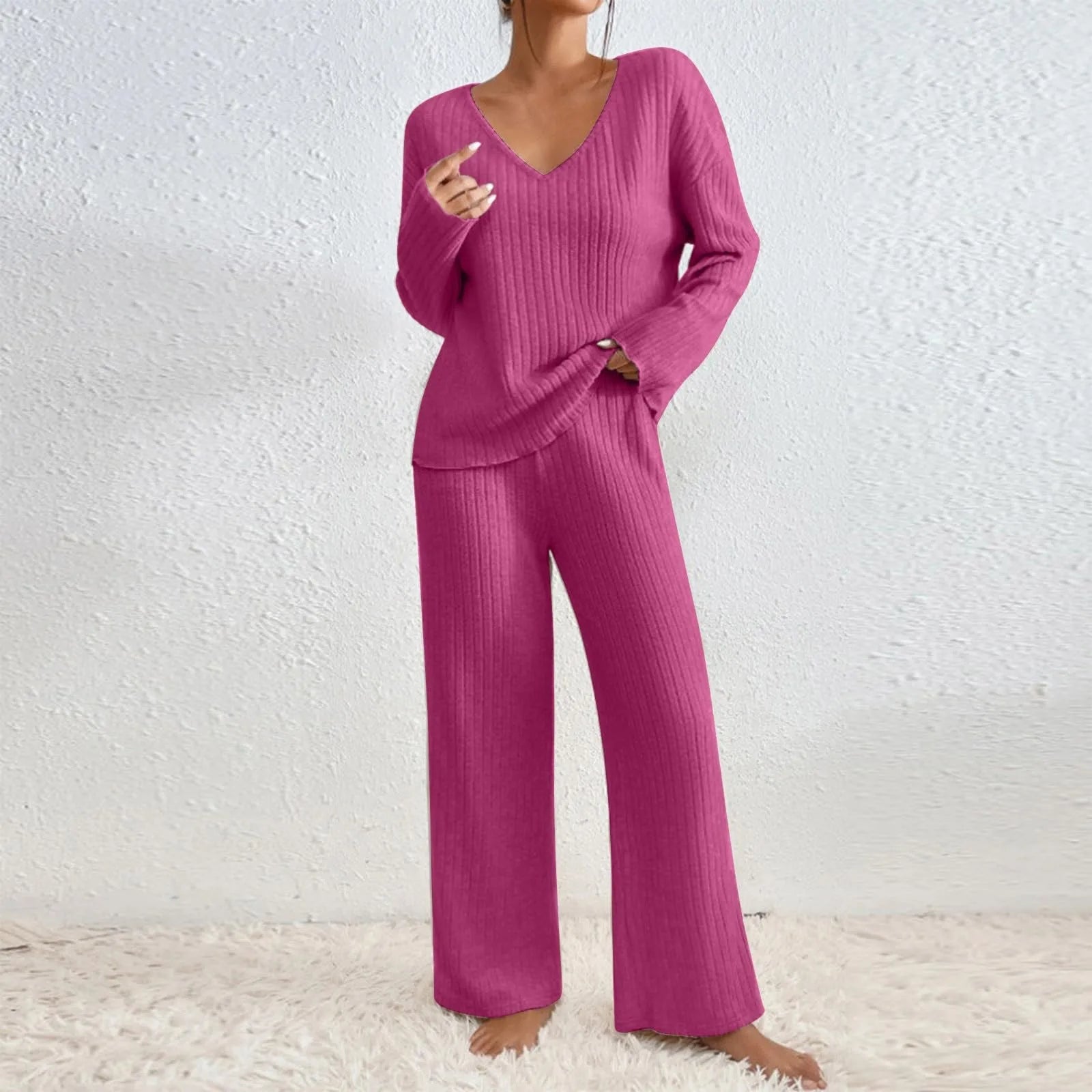 Malou - Ensemble de détente 2 pièces en maille confortable pour femmes