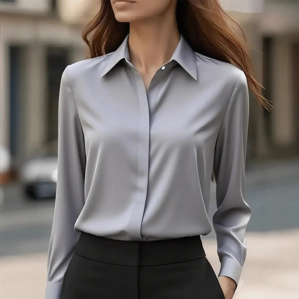 Chemise élégante à boutons pour femme - Haut de travail professionnel