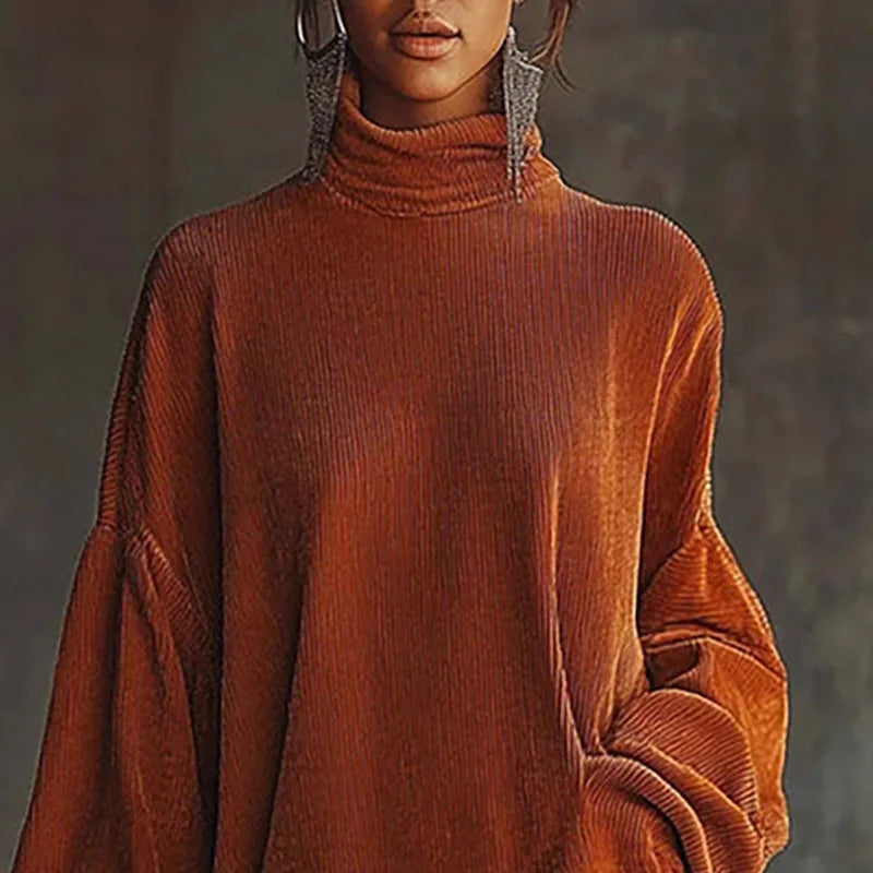 Aria | Robe à col roulé à franges 