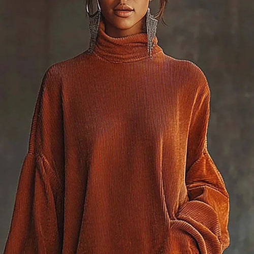 Aria | Robe à col roulé à franges 
