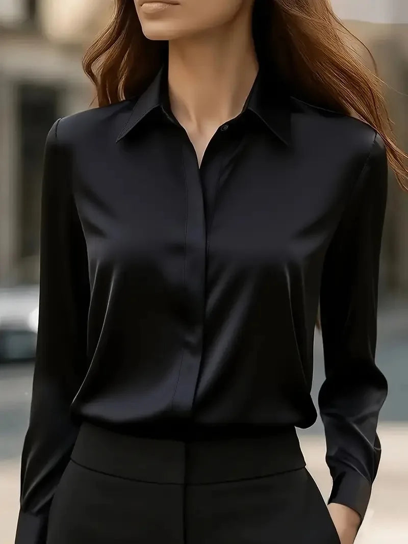 Chemise élégante à boutons pour femme - Haut de travail professionnel