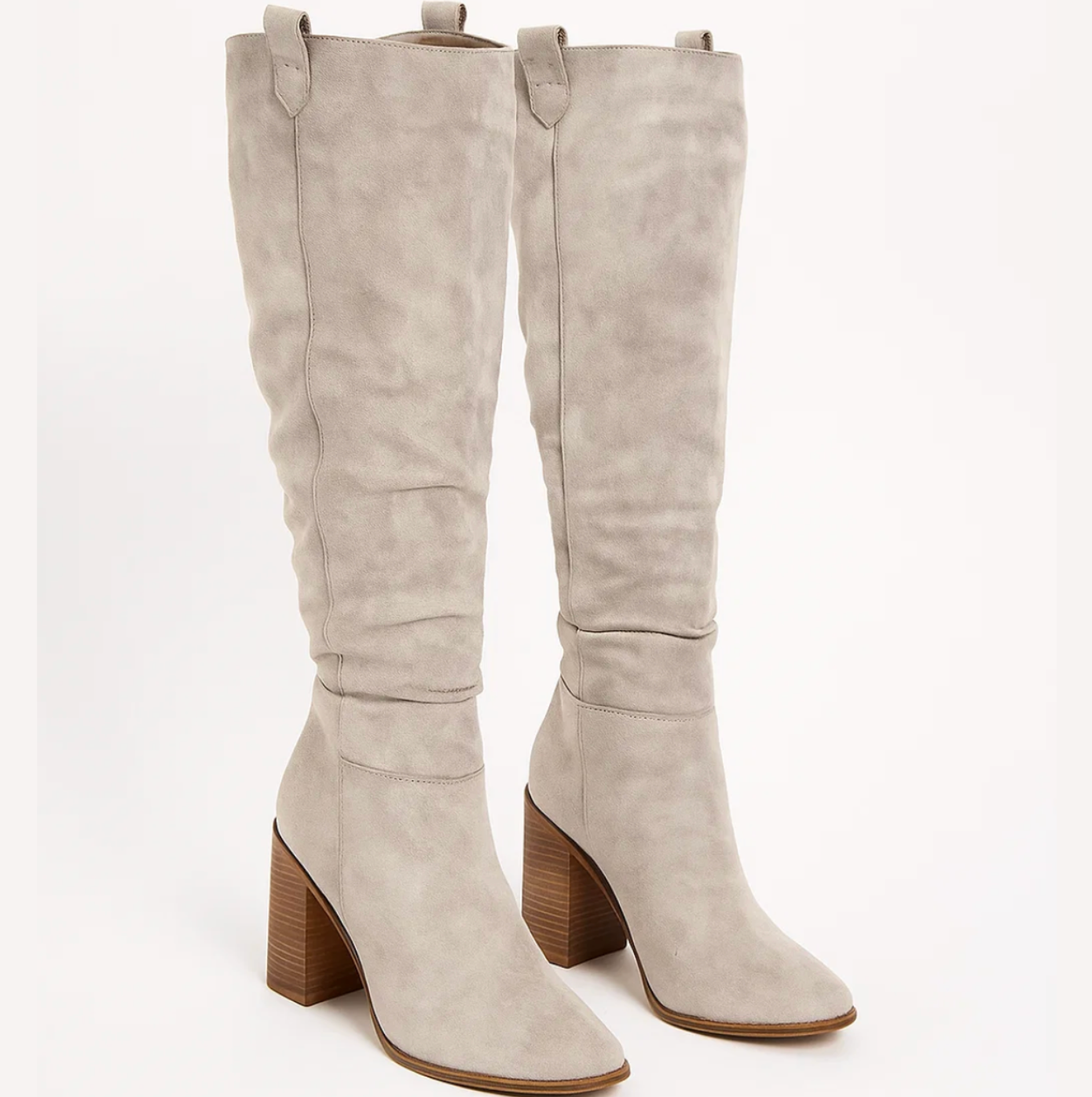 Bottes en daim à talons carrés