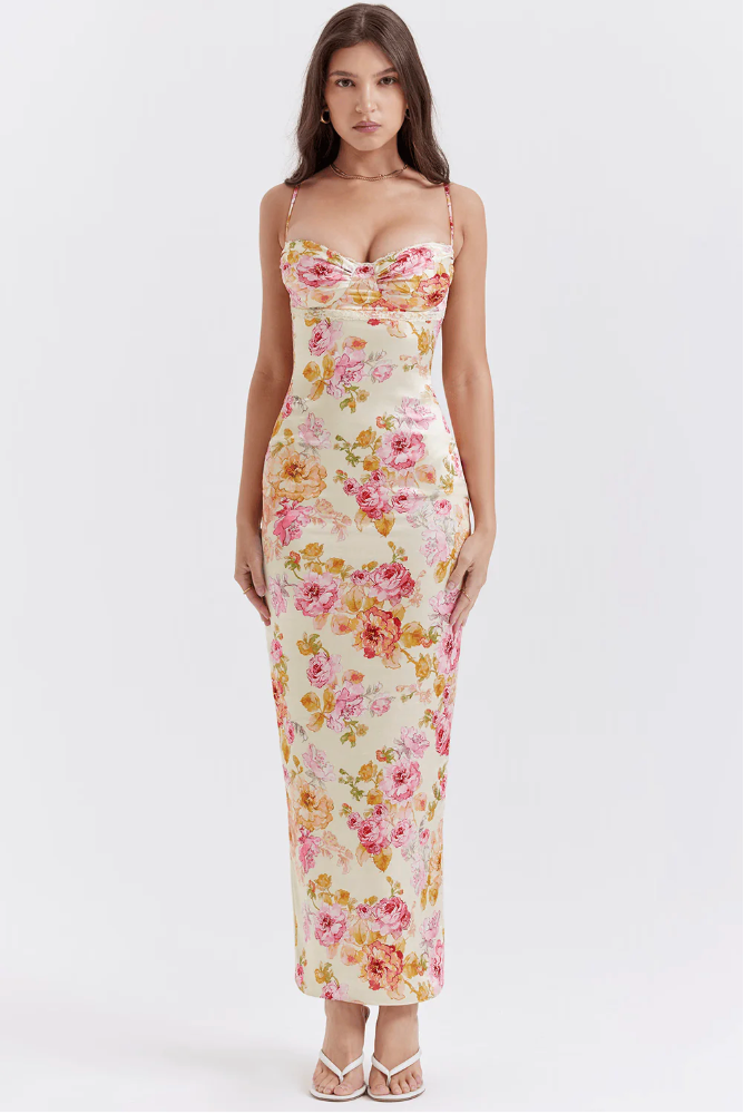 Selene | Floral dress with straps