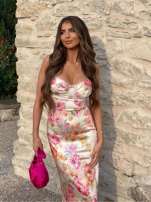 Selene | Floral dress with straps