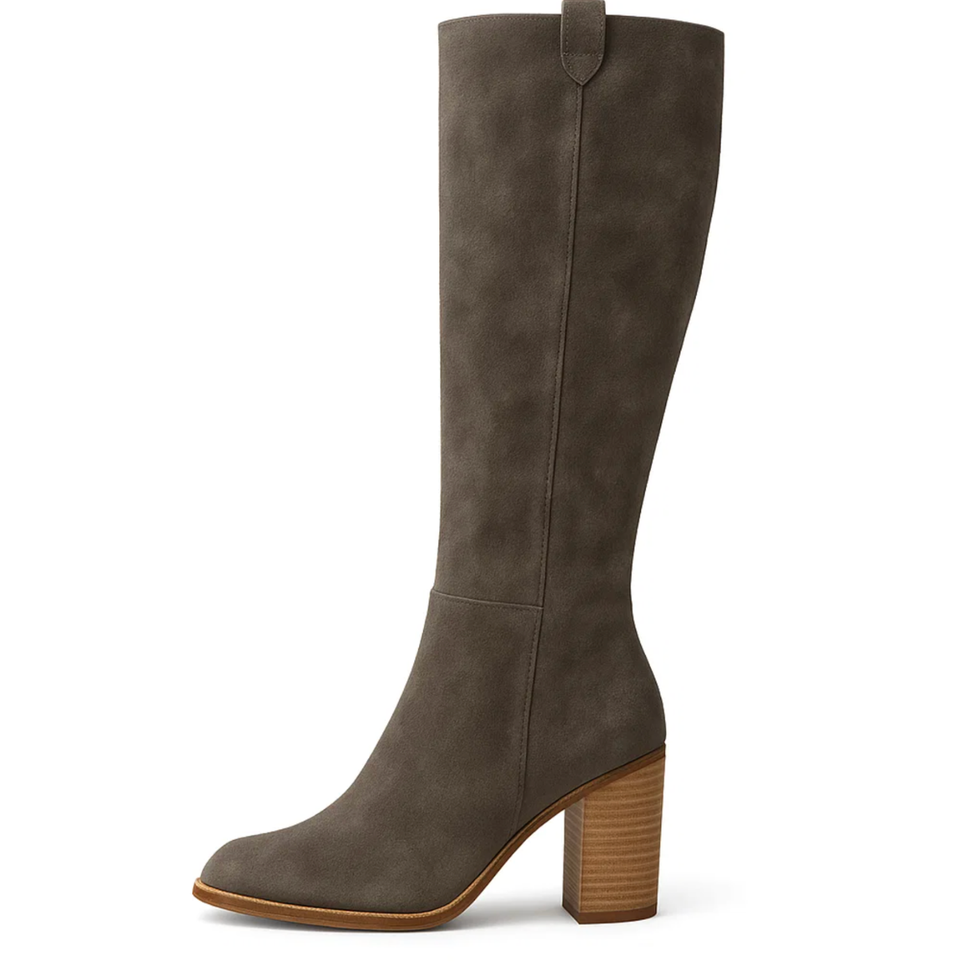Bottes en daim à talons carrés