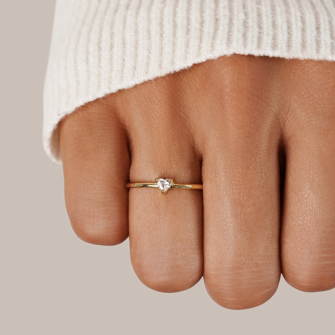 Jimena - Bague en forme de cœur en verre