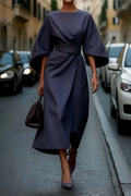 Keira™ | Dress with balloon sleeves and belt