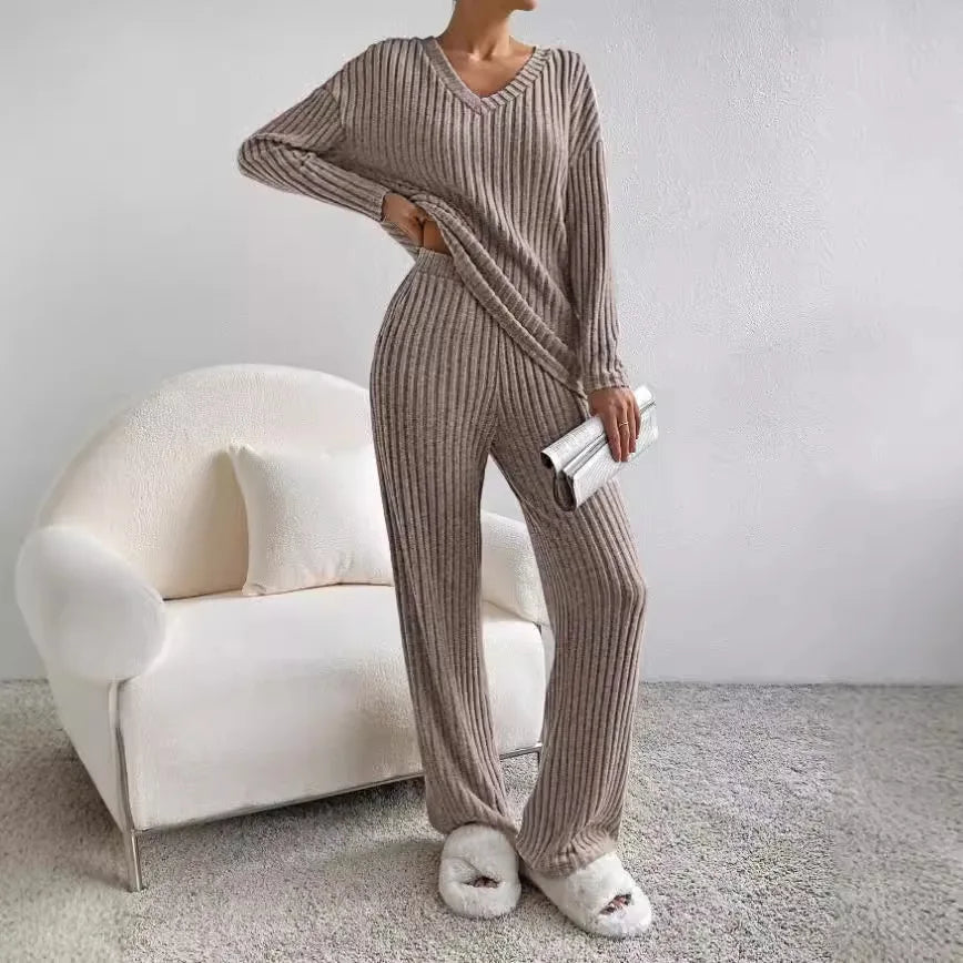 Malou - Ensemble de détente 2 pièces en maille confortable pour femmes