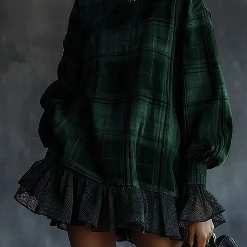 Élodie | Robe à col roulé à volants