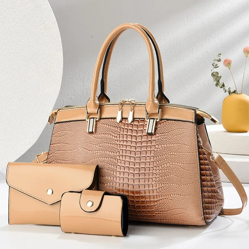 Ensemble de 3 sacs en cuir rétro élégant