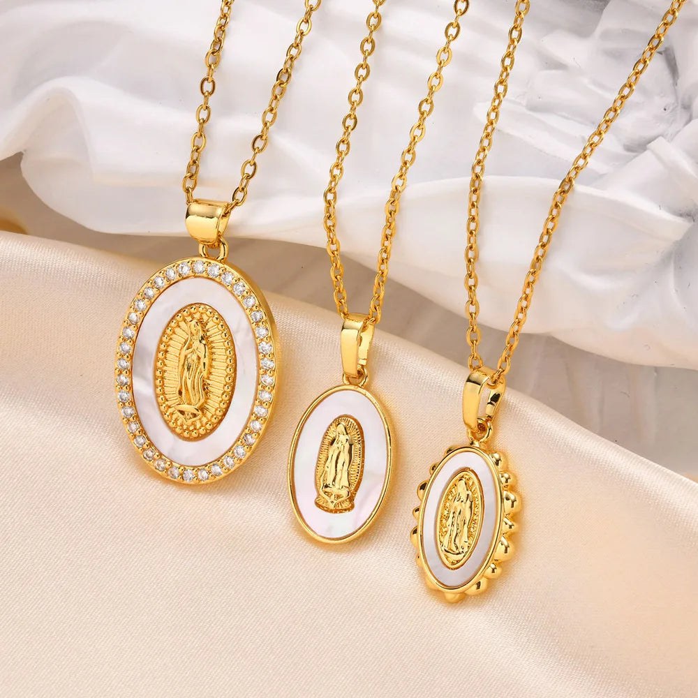 Collier pendentif ovale Mary en or