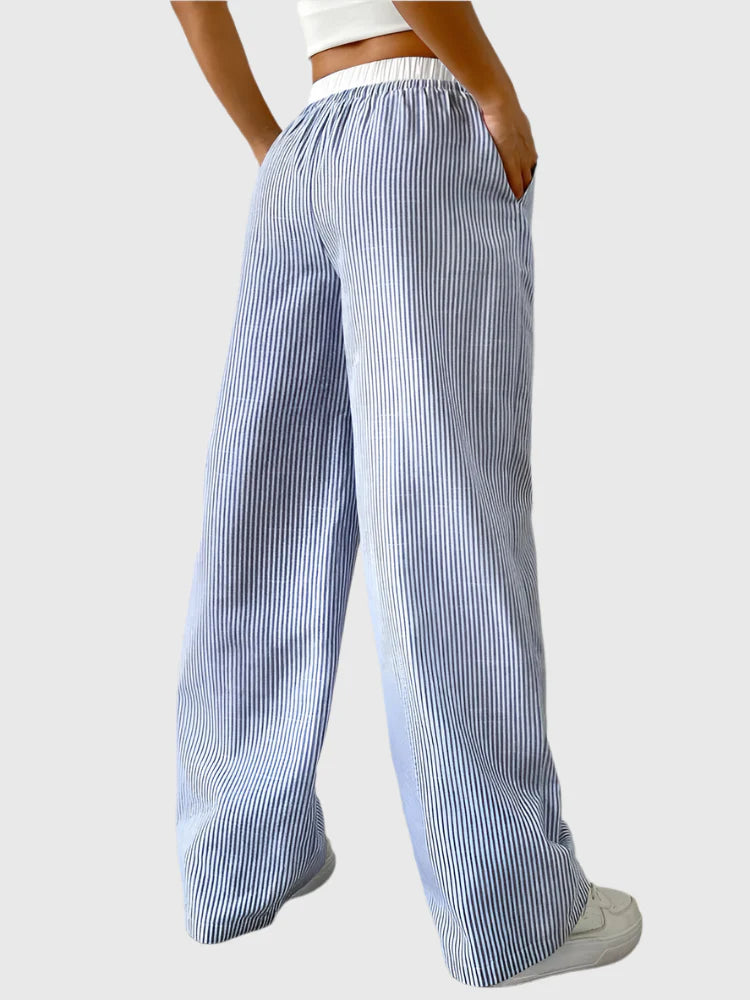 Jane - Pantalon rayé décontracté