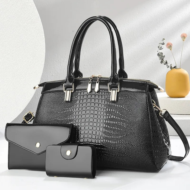 Ensemble de 3 sacs en cuir rétro élégant