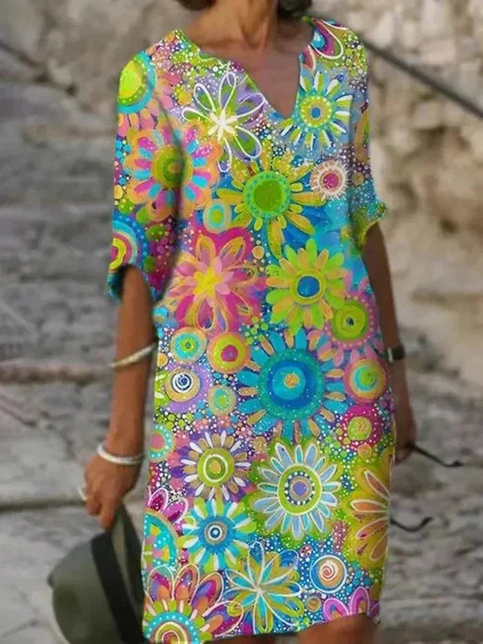 Nira | Robe midi à fleurs éclatantes