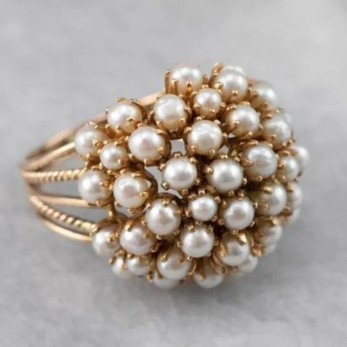 Nerea - Bague avec perles incrustées