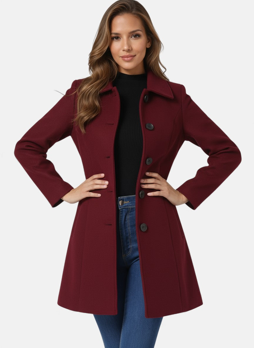 Joséphine | Trench-coat d'hiver à simple boutonnage pour femme