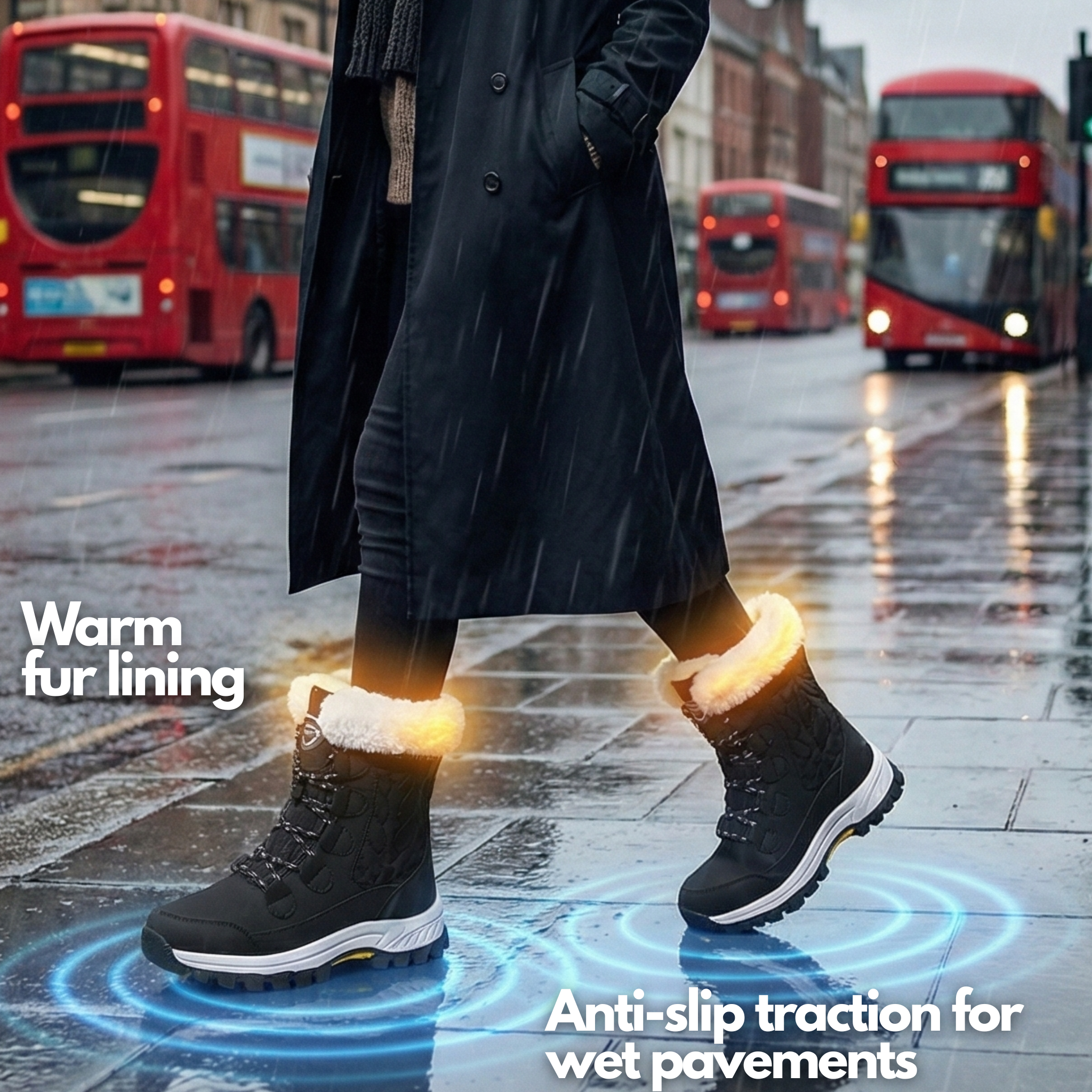Nina™ | Ankle Boots with Fleece Lining and Deep-Grip Sole